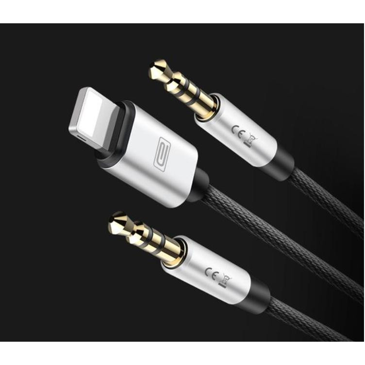 Dây Kết Nối Ra Loa 1 Đầu Lightning và 2 cổng 3.5mm ET-AUX05 màu ngẫu nhiên - Hàng chính hãng