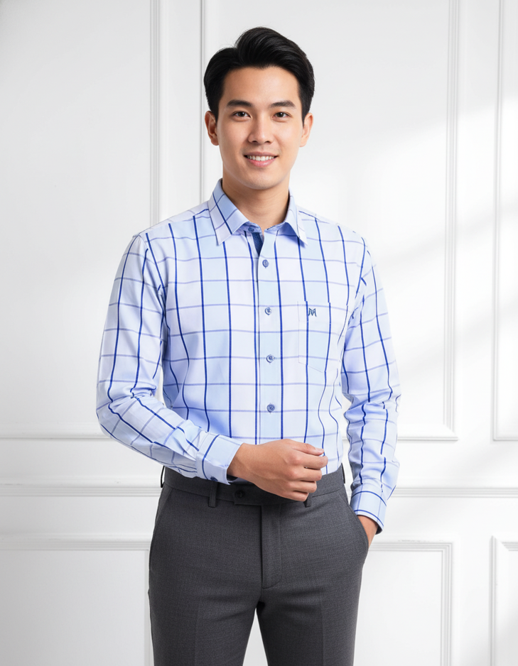 Áo sơ mi nam Khatoco sale 374k ( giá tem 468k)