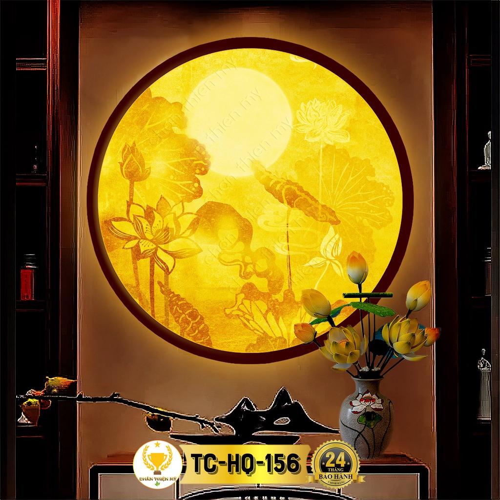 Đèn Thờ Hào Quang Phật Tranh Trúc Chỉ Tròn, Trang Trí Bàn Thờ, Hào Quang Trúc Chỉ Hoa Sen TC-HQ-156