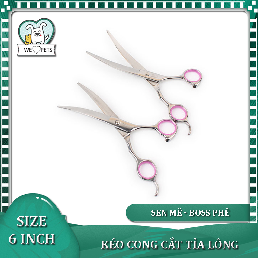 Kéo cong cắt tỉa lông chó mèo 6inch - Kéo cắt lông chó mèo