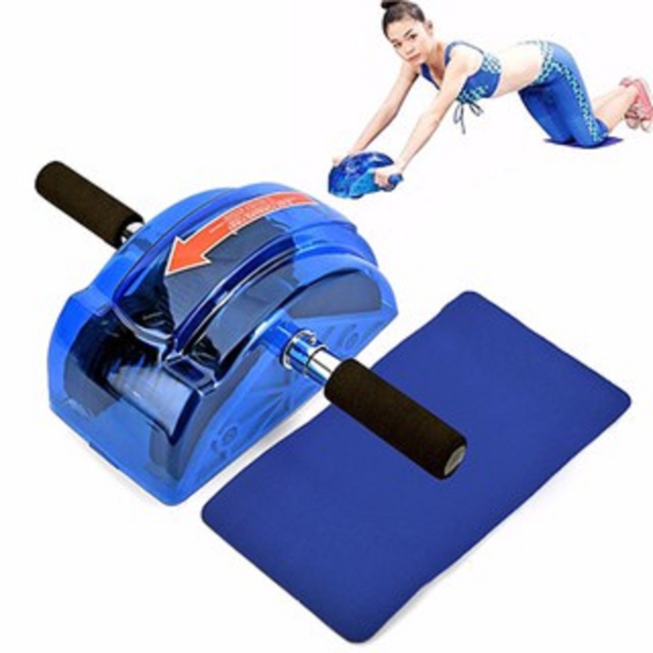 Con Lăn Tập Bụng AB Tình Yêu(Bảo hành 12 Tháng)- Màu Xanh Vỏ Vàng Có Trợ Lực Khi Tập
