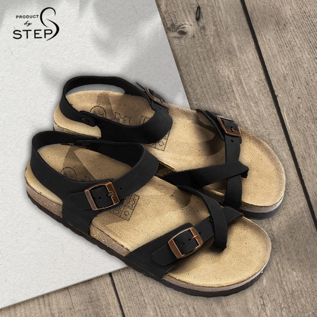 Giày đế trấu Unisex Da quai xỏ ngón
