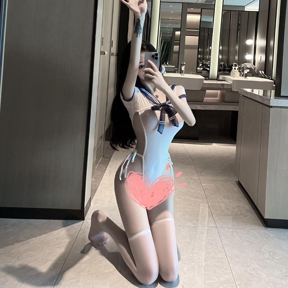 Tặng Kèm Tất Trắng - Bodysuit Sexy Đẹp Quyến Rũ Và Gợi Cảm,Set Đồ Ngủ Gợi Cảm, Set Áo Liền Quần Co Dãn Sexy C053
