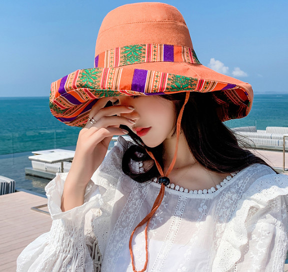 Nón rộng vành chống nắng đội 2 mặt cho nữ, mũ chống nắng chống tia cực tím phong cách Hàn