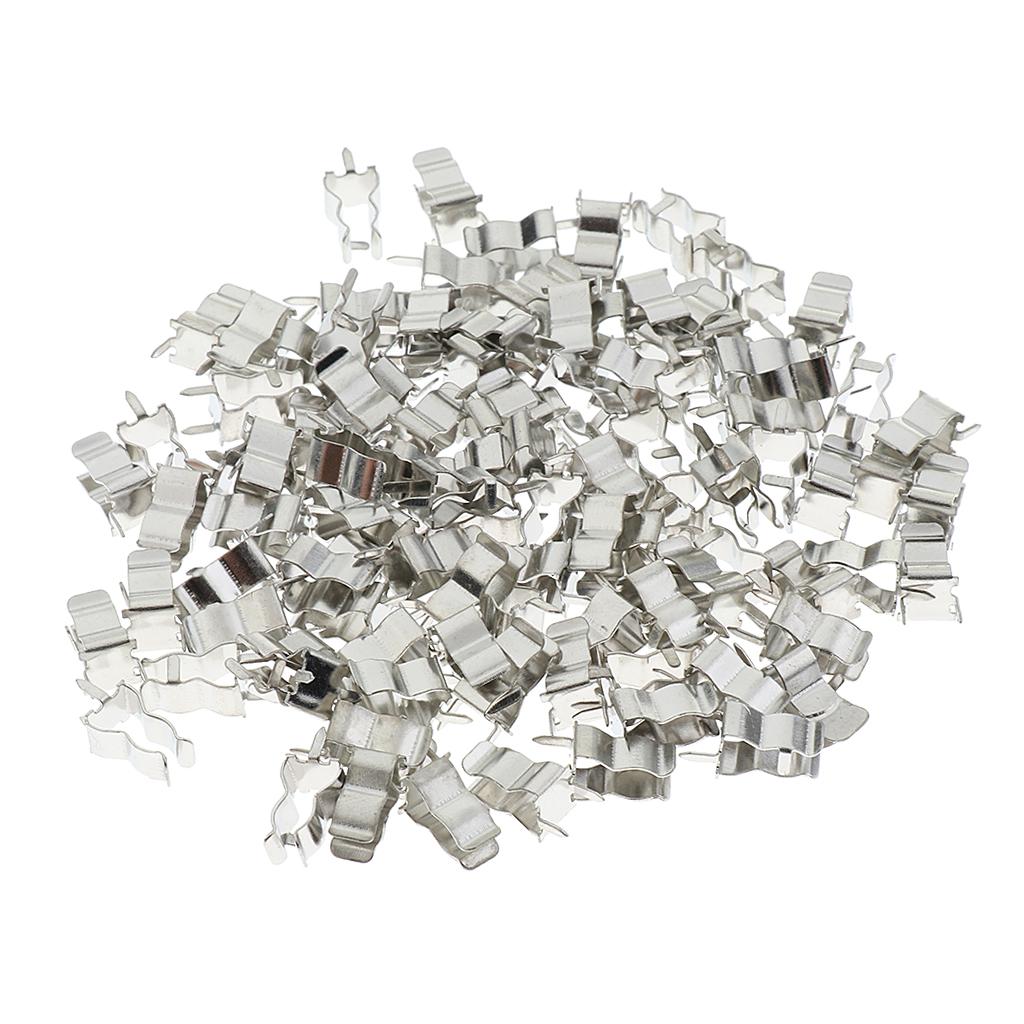 100Pcs 5X20mm Fuse Holder Clips Fuse Pipe Clamp Alloy Fuses Welding Holder