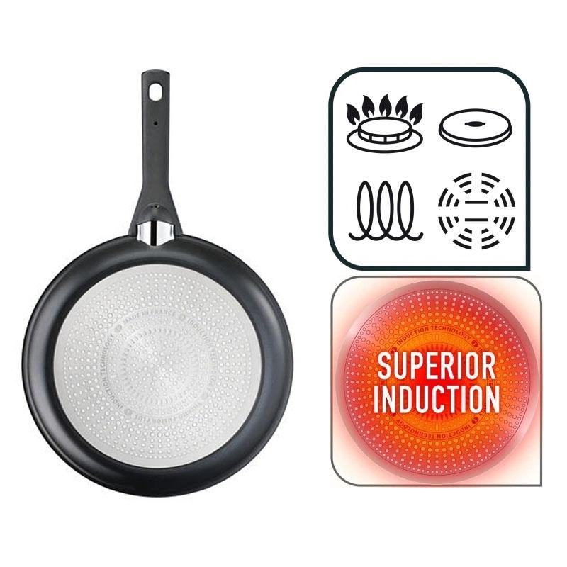 Chảo Chiên Rán Chống Dính Tefal Excellence, Đường Kính 20-24-28cm, Dẫn Nhiệt Tốt, Dùng Cho Mọi Loại Bếp, Made In France
