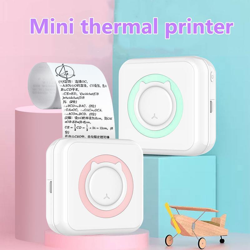 Meow Máy In Nhãn Mini Máy In Nhiệt Di Động Dán Giấy Inkless Không Dây Impresora Portátil 200dpi Android IOS 57mm