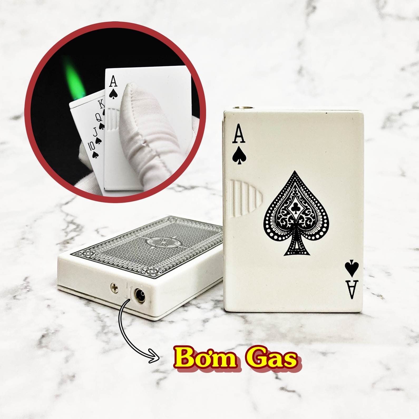BẬT LỬA HÌNH LÁ BÀI TRẮNG