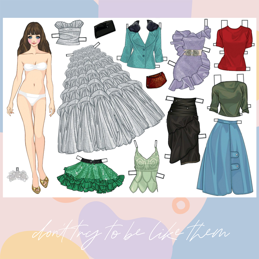 Búp bê giấy (paper doll) thời trang mới đồ chơi cắt thủ công cho bé Combo 9 hình siêu đẹp BBG0011