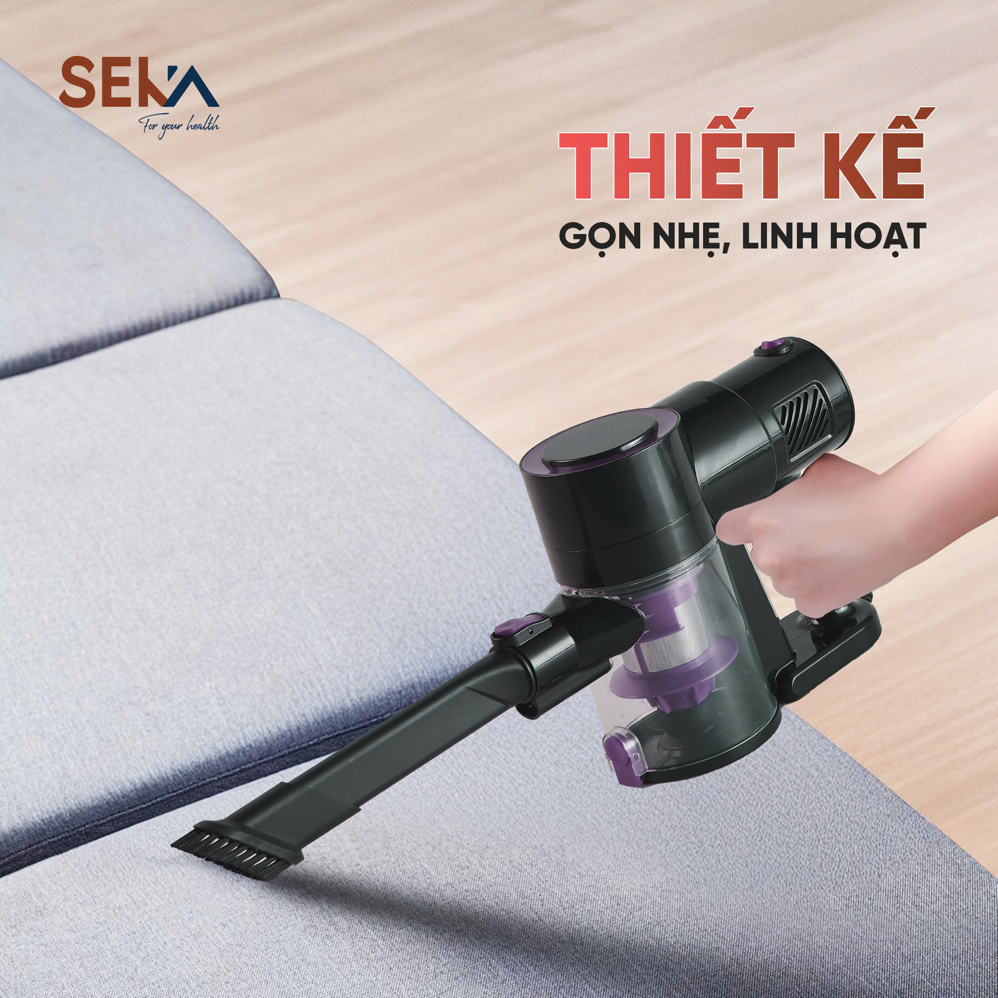Máy Hút Bụi Cầm Tay SEKA SK-09MAX PLUS Nâng Cấp Toàn Diện, Hút Bụi Lau Sàn, Tự Động Làm Sạch Con Lăn - Hàng Chính Hãng