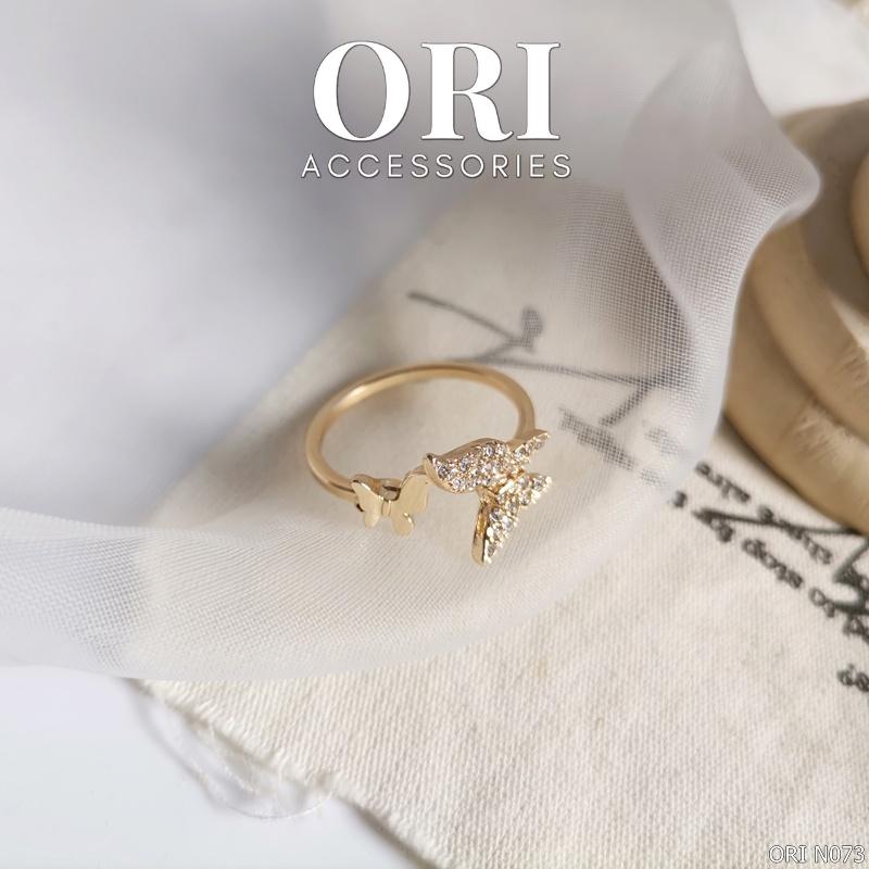 Nhẫn nữ Freesize cánh bướm đính đá Esperanza thời trang ORI ACCESSORIES N073