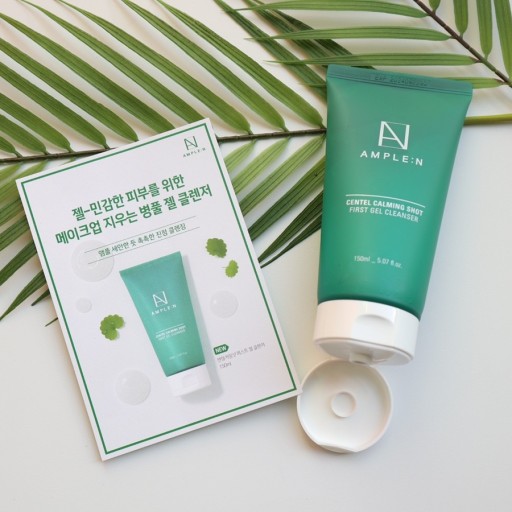 Gel tẩy trang kết hợp sữa rửa mặt dịu nhẹ AMPLE:N Centel Calming Shot First Gel Cleanser