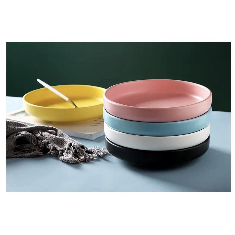 Đĩa sâu lòng 21cm nhiều màu, sâu 4cm - Đĩa mì Ý - sứ cao cấp phong cách Bắc Âu