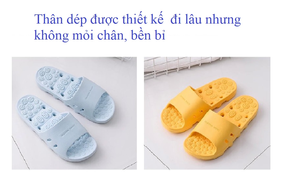 Giày quai ngang nam và nữ FASHION đi trong nhà thiết kế lỗ thoát nước, có đế matxa