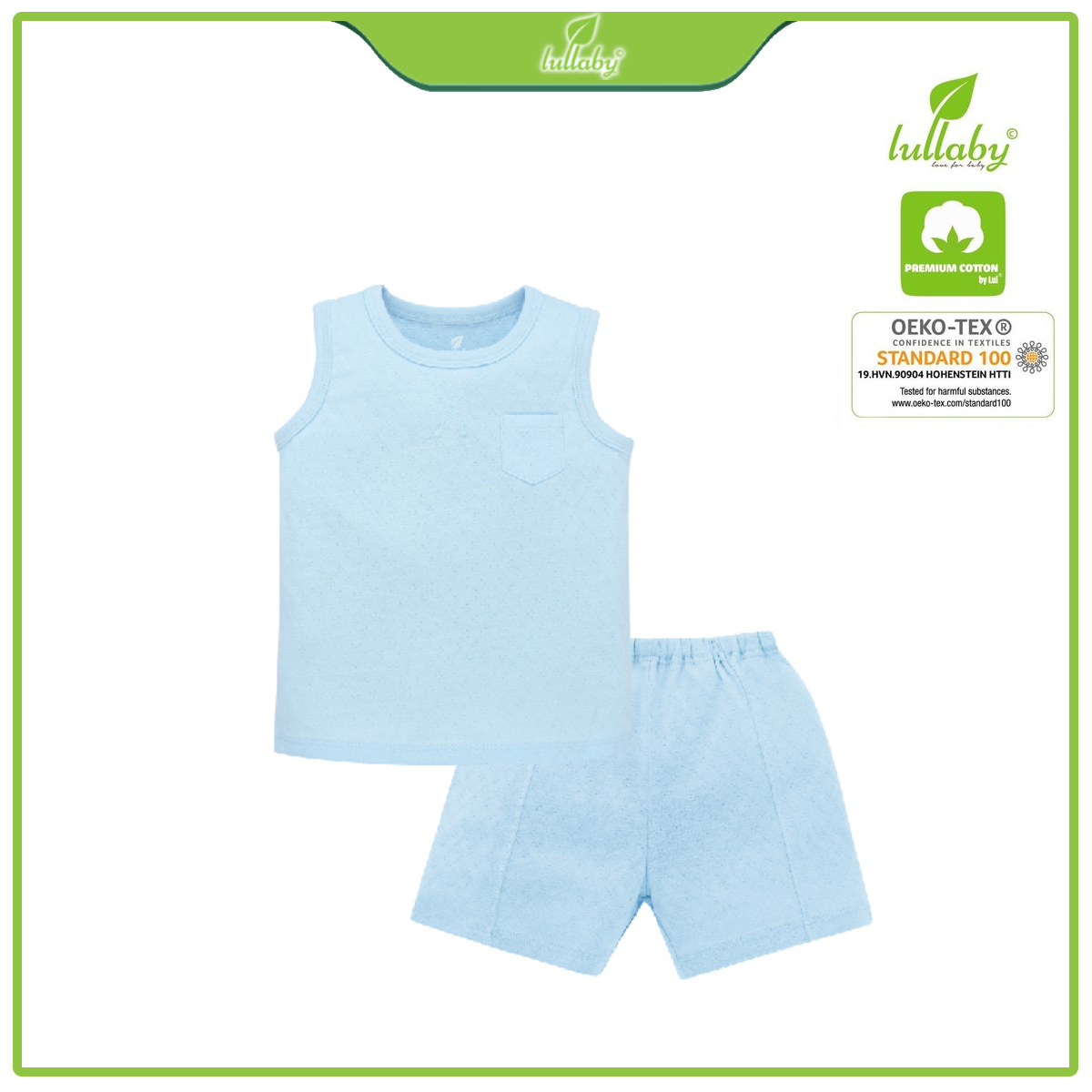 Đồ bộ sát nách Lullaby cho bé trai NH83B Xanh