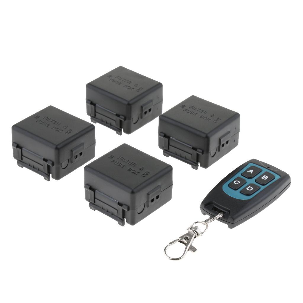 1 Channel RF Smart Relay Switch, 4 Receivers + 1 Transmitter, DC 12V, 433mHz