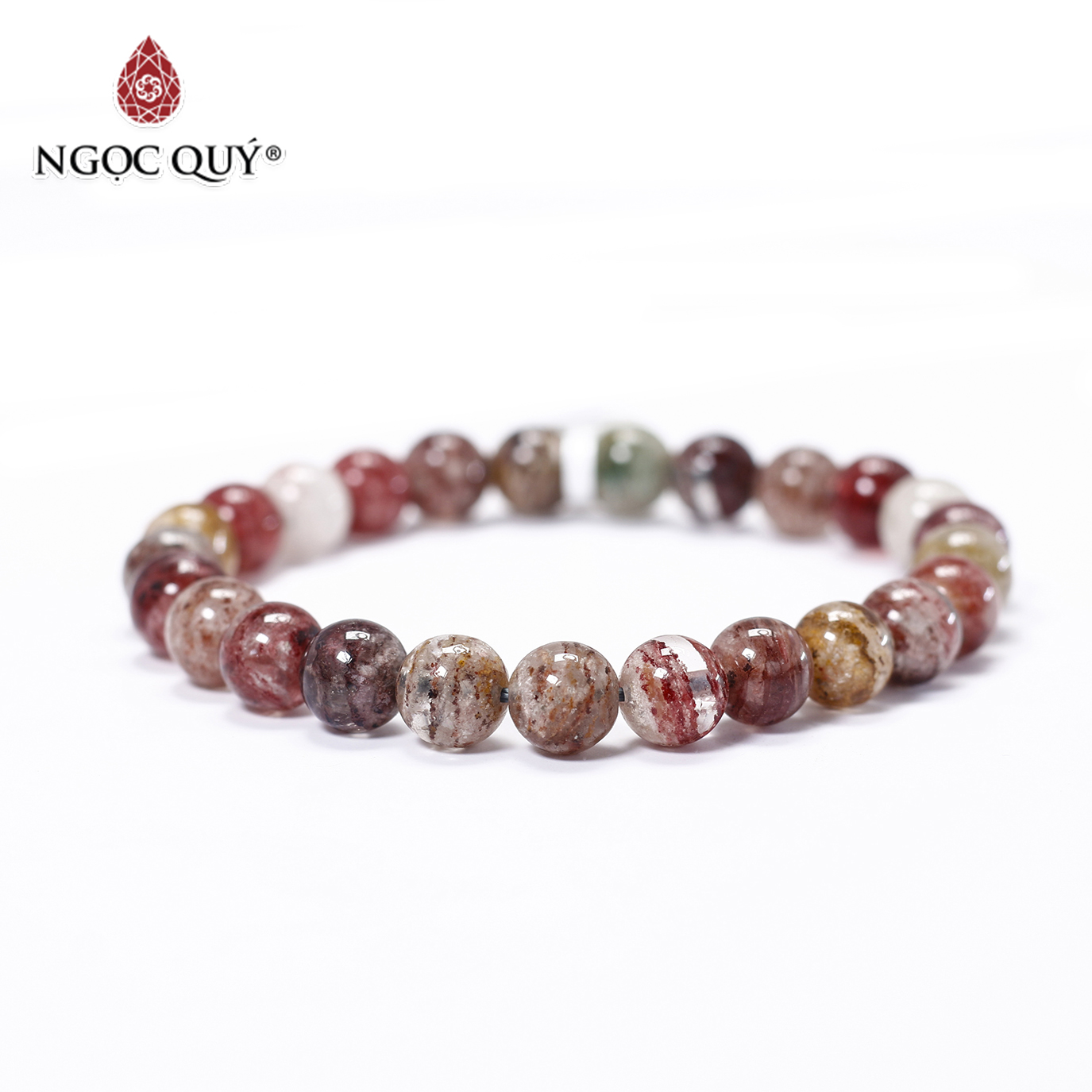 Vòng tay đá ưu linh đa sắc size hạt 8mm - Ngọc Quý Gemstones