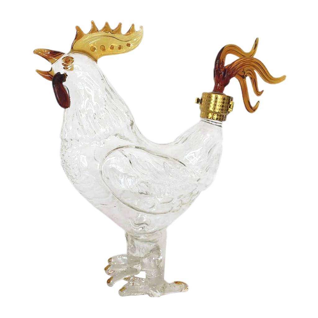 Rooster Shape Liquor Decanters Unique Free Glass Transparent for Gifts Bar