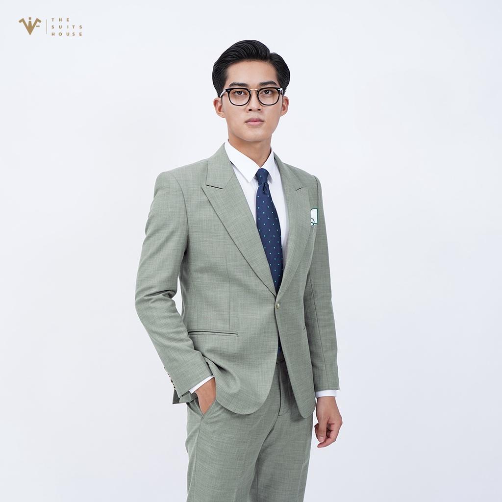 Bộ vest nam xanh rêu 1 khuy 2 túi, suits sartorial The Suits House