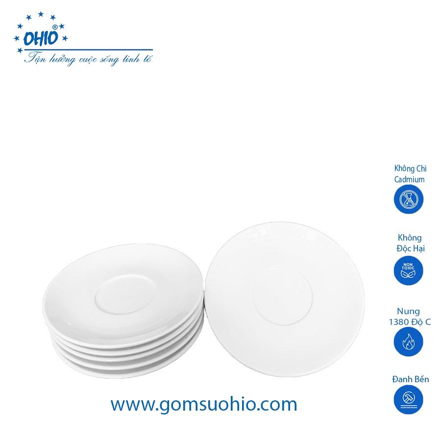 Đĩa Kê 11cm Sứ Trắng OHIO