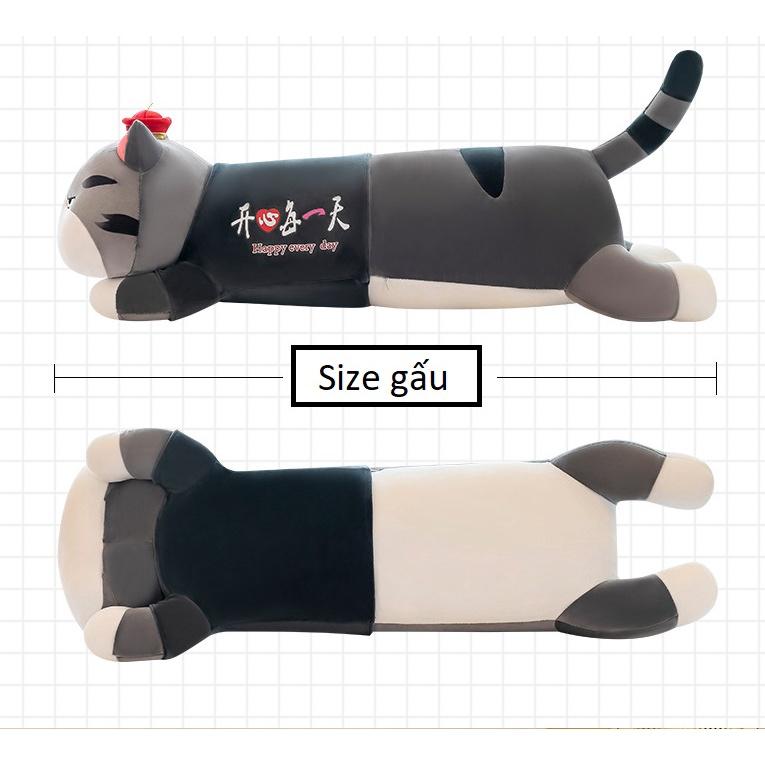 Gấu bông ôm dài Mèo Hoàng Thượng áo rời/ Mèo Thần Tài áo rời cao cấp, đủ size, cực mịn