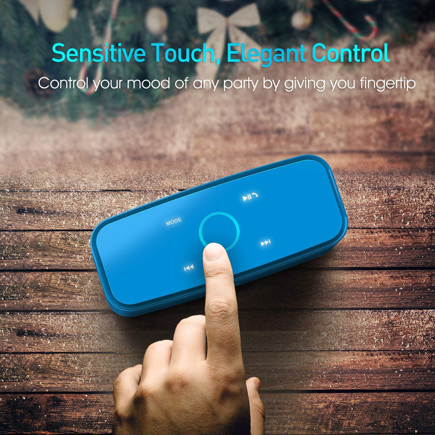 Loa bluetooth DOSS SoundBox Touch (màu xanh dương) - Hàng Chính Hãng