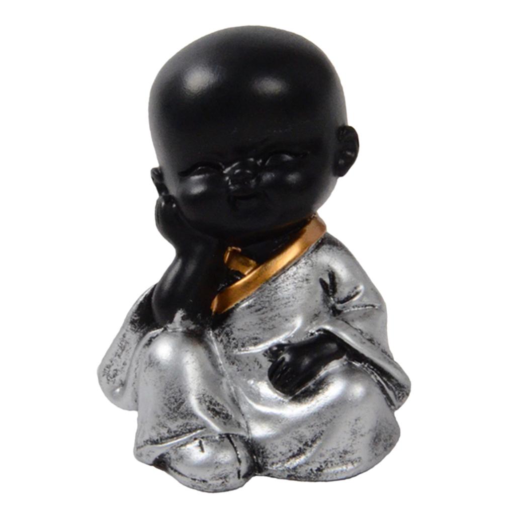 Ceramic Small Buddha Statue Monk Figurine Tea pet Ornaments Style01