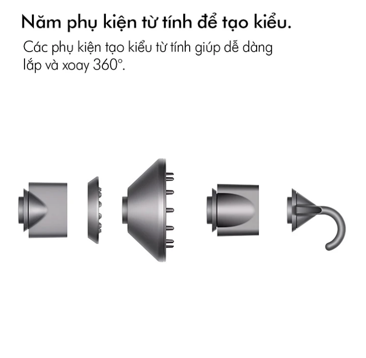 Máy Sấy Tóc Dyson HD08 (Black/Nickel), Đầu Sấy Suôn, Phụ Kiện Dành Cho Tóc Con, Đầu Sấy Khuếch Tán, Kiểm Soát Nhiệt Thông Minh, Động Cơ Mạnh Mẽ Hiện Đại, Nhập Đức, Bảo Hành 12 Tháng