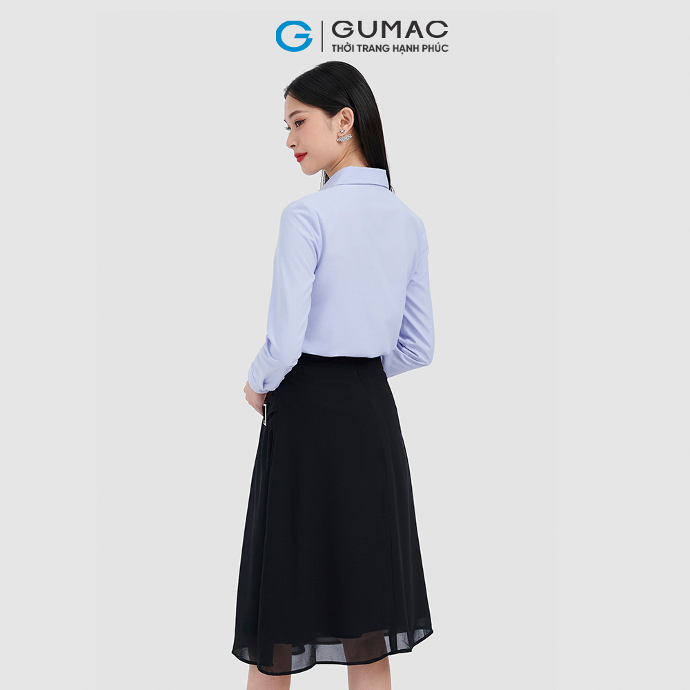 Áo sơ mi nữ GUMAC AC10076 tay dài cổ bâu tròn công sở