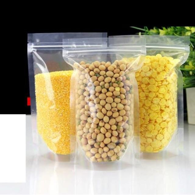 1kg túi zipper 2 mặt trong ( zipper đựng trà sữa, đáy đứng)