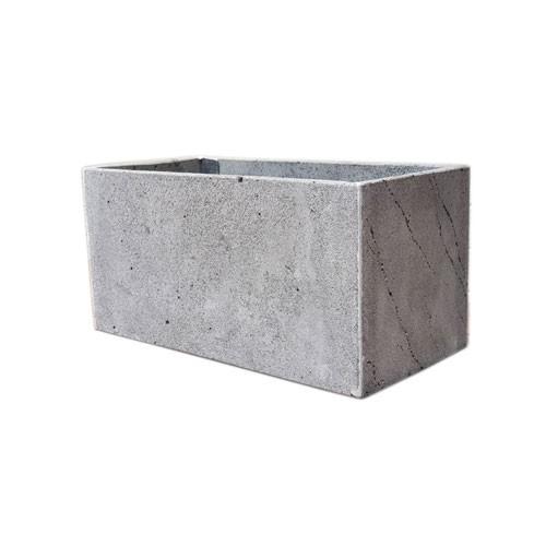 Chậu trồng cây, chậu cây hình chữ nhật Dài 40cmxR20xC20cm chất liệu đá tự nhiên màu xám đẹp bền 5-10 năm