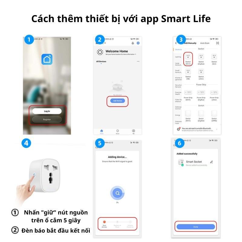 Ổ cắm wifi điều khiển từ xa thông minh 16A BSD61