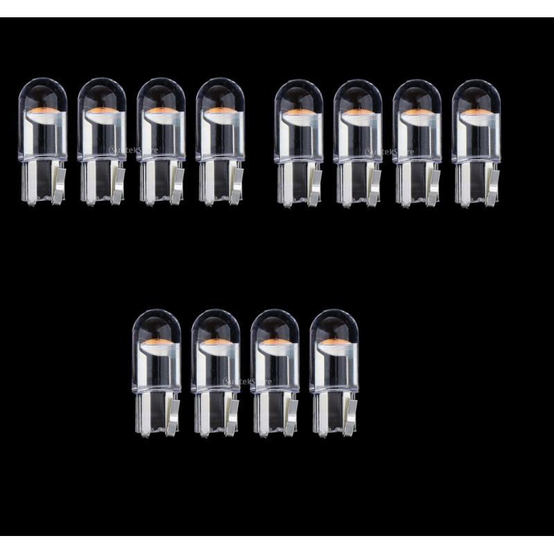 12Pieces 194 T10 DC12V LED Bulb Wedge License Plate Light Green