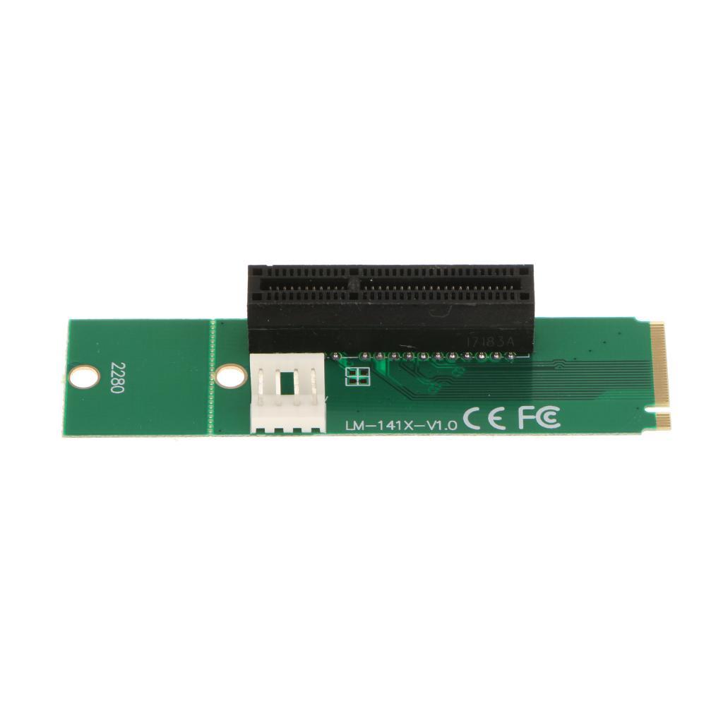 M.2 Key-M NGFF to PCI-E 1x 4x Adapter Converter Card with SATA Power Cable