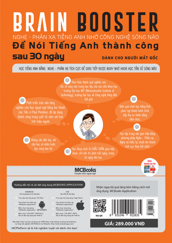 Brain Booster - Nghe Phản Xạ Tiếng Anh Nhờ Công Nghệ Sóng Não - Dành Cho Người Mất Gốc - TKBooks 