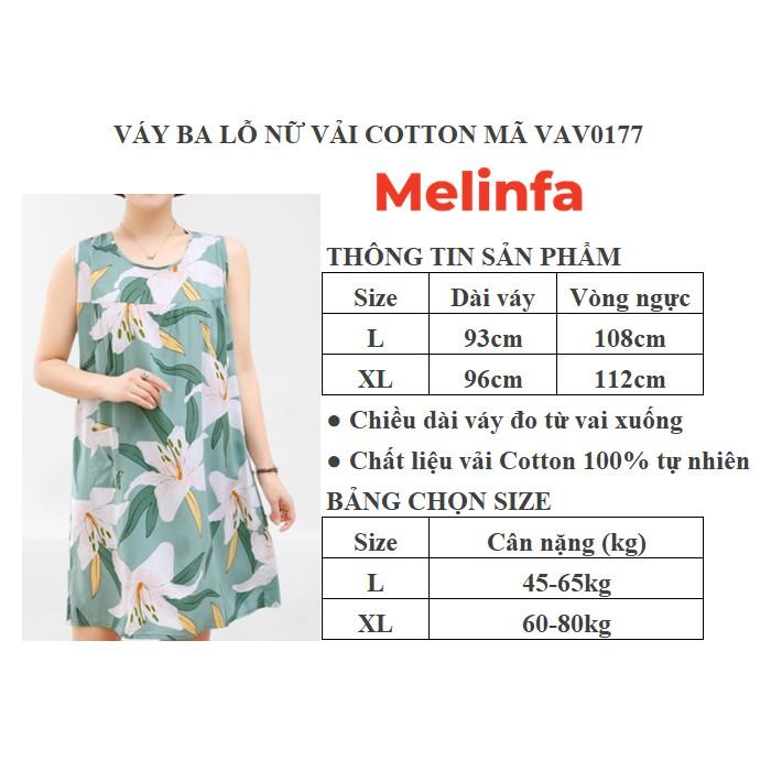 Váy ngủ ba lỗ nữ, đầm ngủ ba lỗ họa tiết nhiệt đới chất vải cotton lanh thoáng mát nhiều màu mã VAV0177