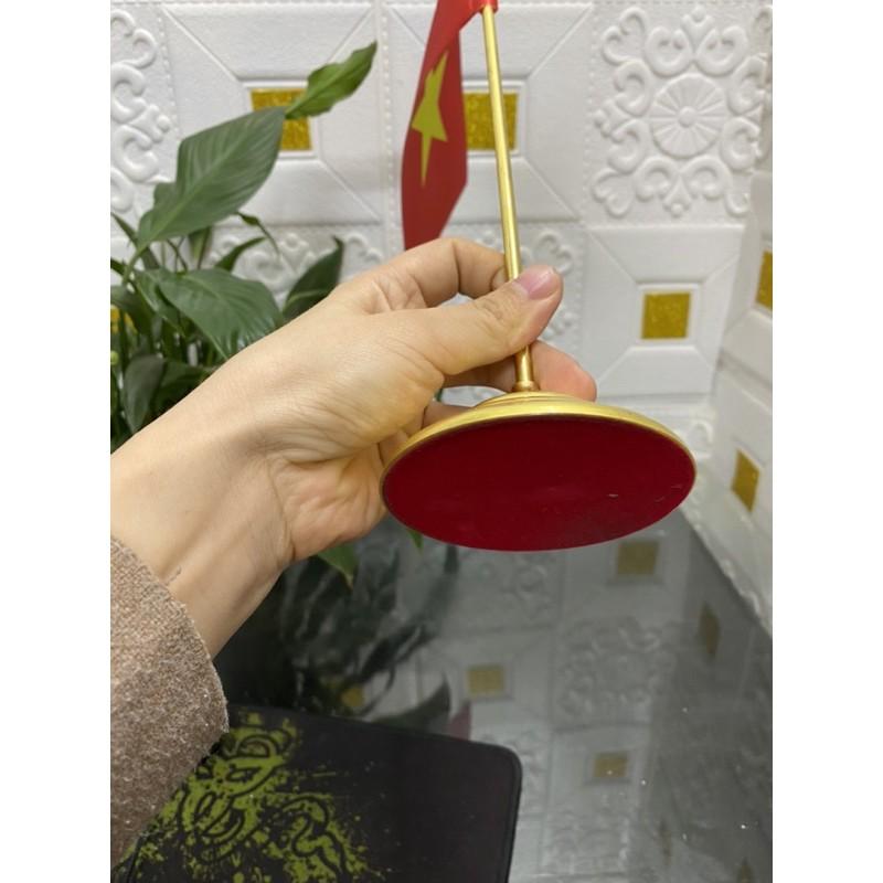 Cờ để bàn đế inox mạ vàng