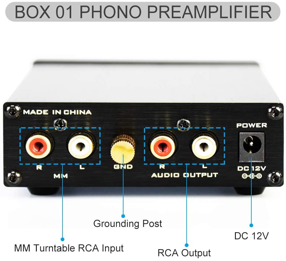 Bộ tiền khuếch đại FX-Audio BOX01 Phono Preamp RCA Input Output MM Phonograph Preamplifier for Turntable DC 12V Low Noise Pre-amp for Home Audio Stereo Recorder Player - Hàng Chính Hãng