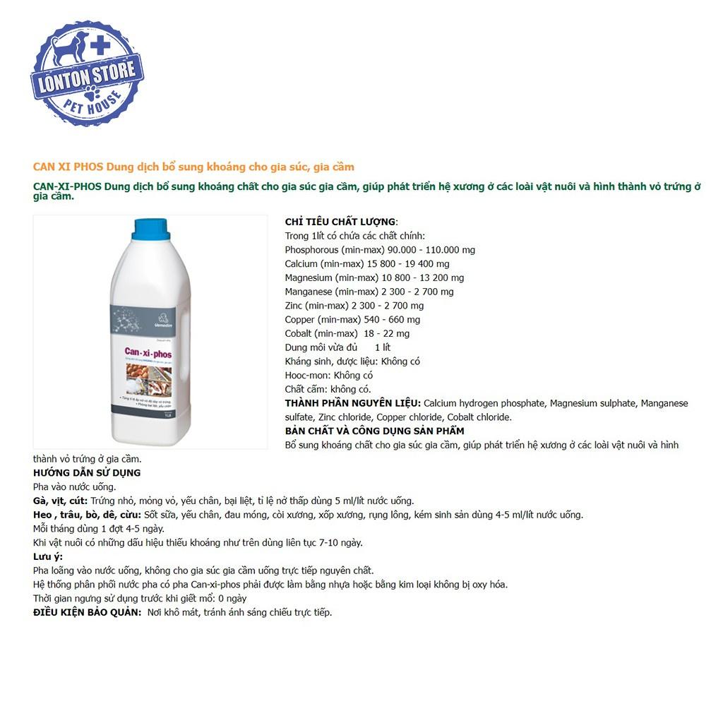 Can-xi-phos - Bổ Sung Khoáng Cho Gia Cầm Đẻ Trứng, Gia Súc, chai 1 lit