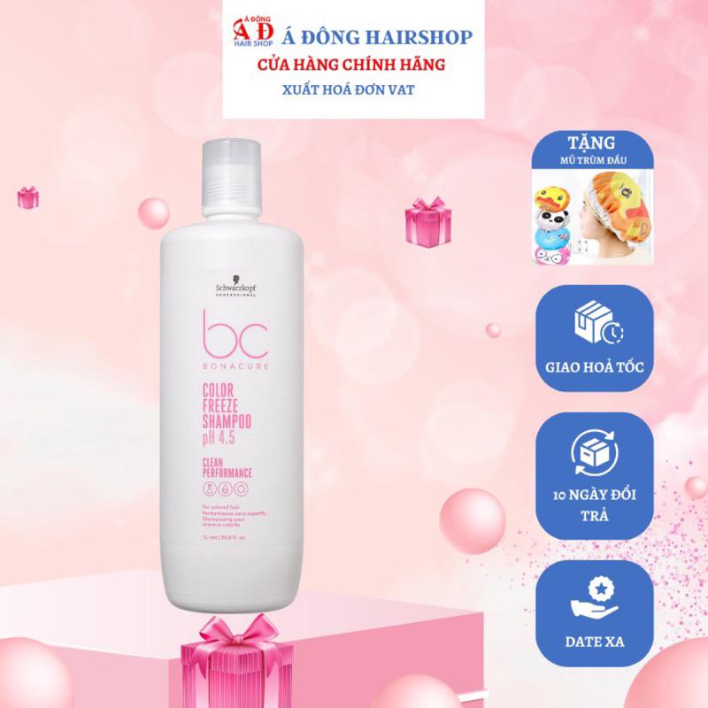 [+Tặng mũ trùm] DẦU GỘI XẢ, HẤP Ủ, XỊT DƯỠNG GIỮ MÀU TÓC NHUỘM BÓNG MƯỢT SCHWARZKOPF BC COLOR FREEZE PH 4.5 ĐỨC NEW + Gội xả gói Karseell 15ml