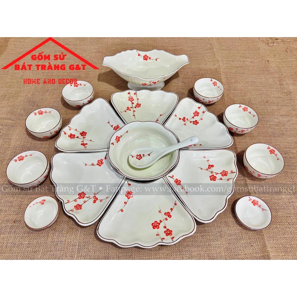 Bộ mặt trời đào đỏ kèm đĩa để gà
