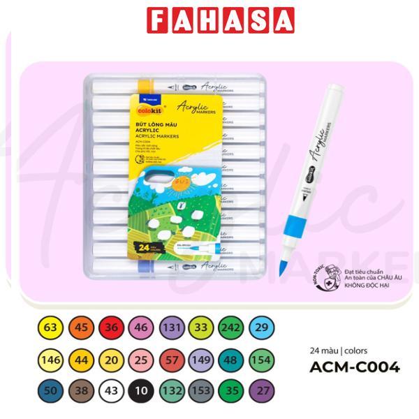 Hộp 24 Bút Lông Màu Acrylic Markers 1 Đầu - Colokit ACM-C004