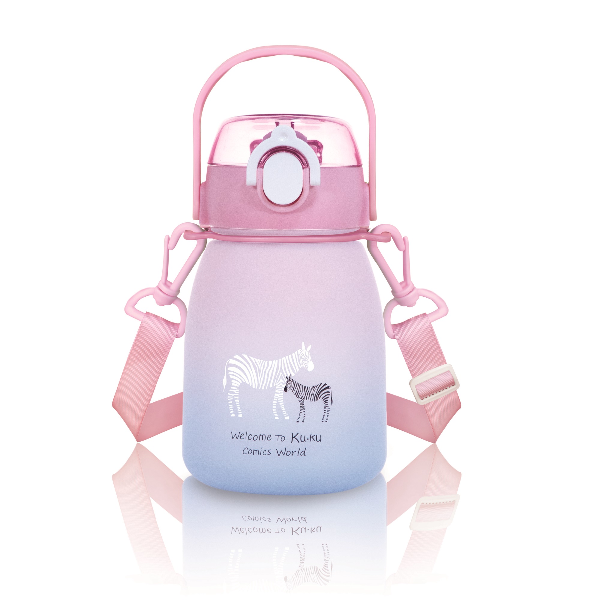 BÌNH UỐNG NƯỚC CÓ ỐNG HÚT CHO BÉ BẰNG NHỰA TRITAN KU5621 - 600ML