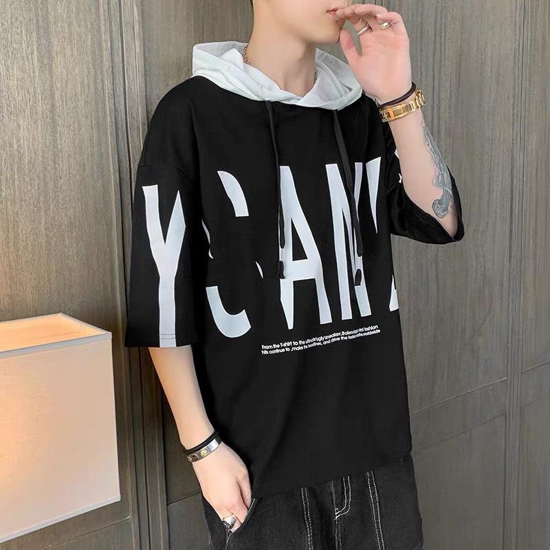 Áo Hoodie Nam Thun Cotton Mùa Hè Tay Lỡ In Chữ Dáng Rộng Phong Cách Hàn Quốc Thời Trang Zenkonu TOP NAM 259