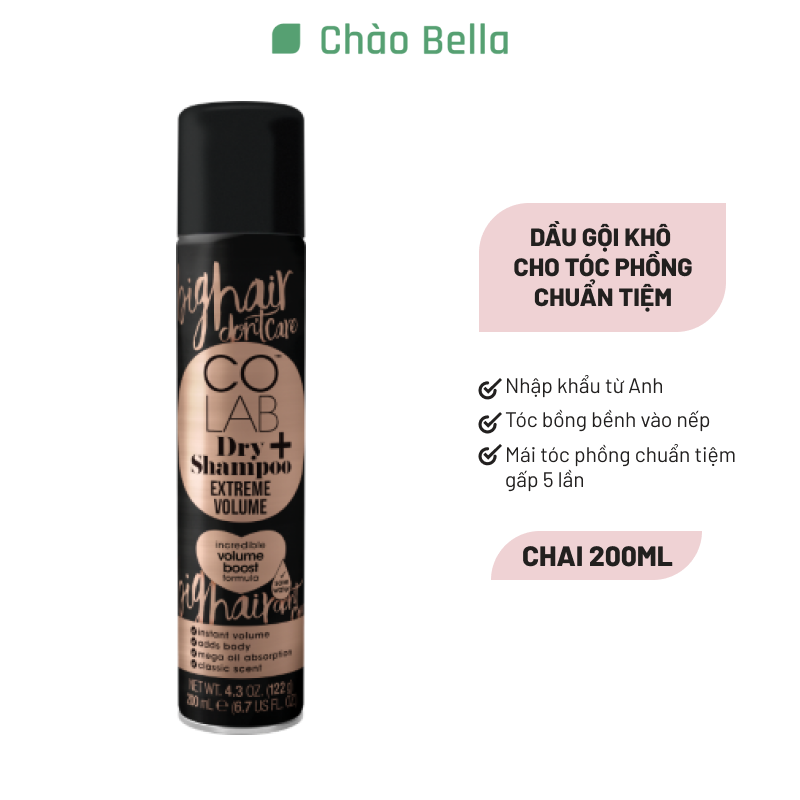 Dầu Gội Khô COLAB Plus Extreme Volume Cho Tóc Phồng Gấp 5 Lần - 200ml