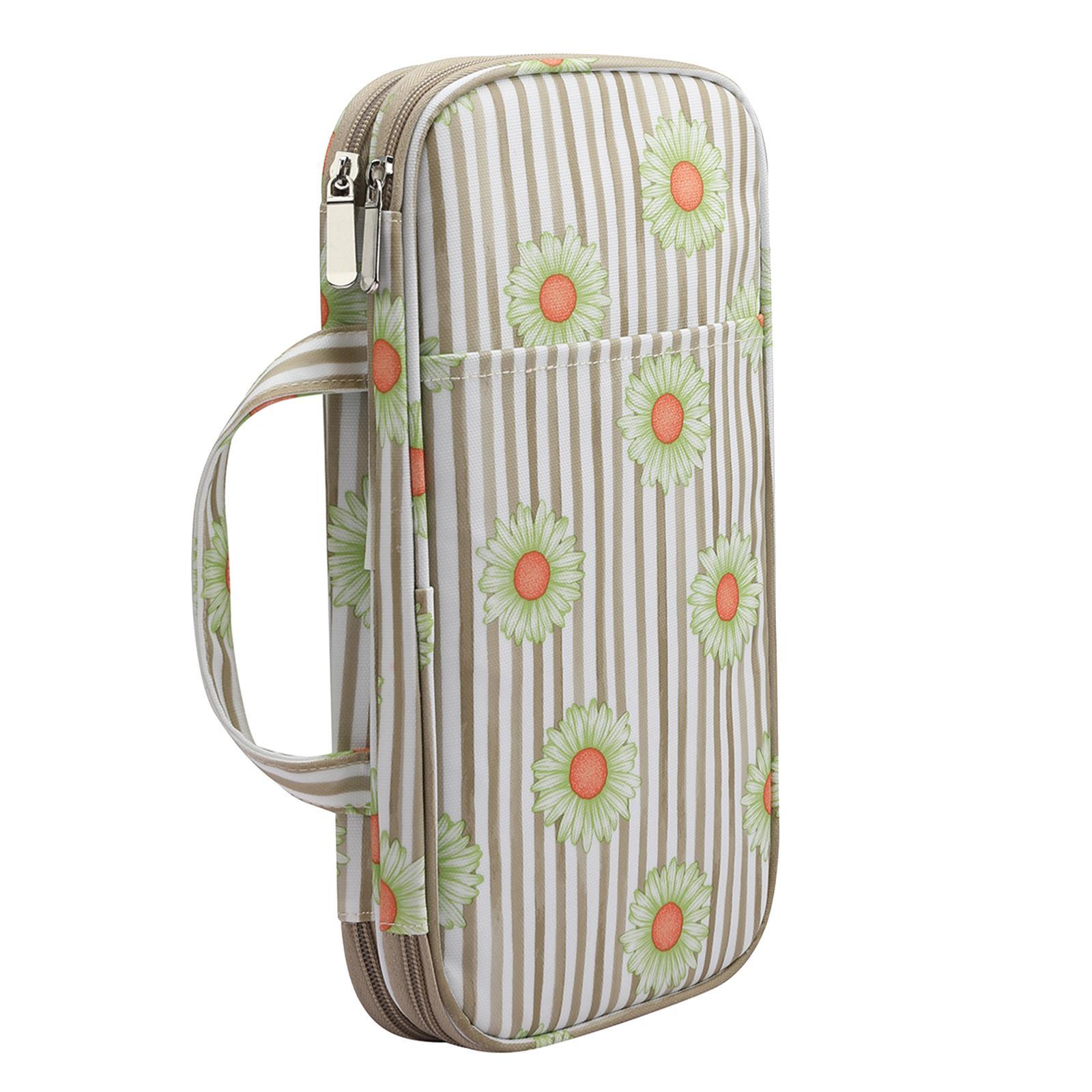 Crochet Case Zipper Storage Organizer Bag for Crochet  Tools Green