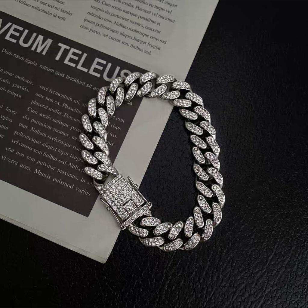 Vòng tay nam Deoji Chính hãng sang trọng bản to phong cách hip hop bạc italia 925