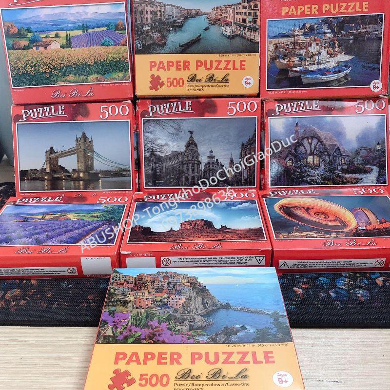 Tranh Ghép Hình - Ghép Tranh 500 Miếng Puzzle, Đồ Chơi Rèn Luyện Não Bộ