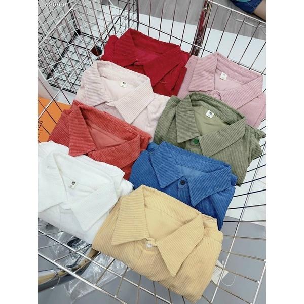 ÁO SƠ MI NHUNG FORM RỘNG