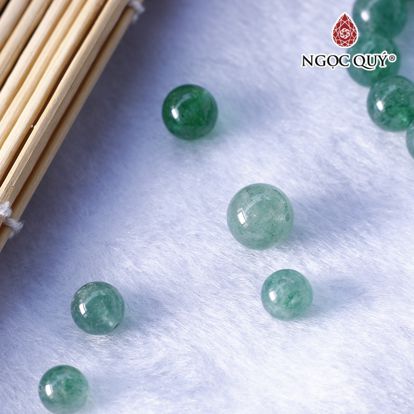 Hạt lẻ đá thạch anh dâu xanh mệnh hỏa, mộc - Ngọc Quý Gemstones